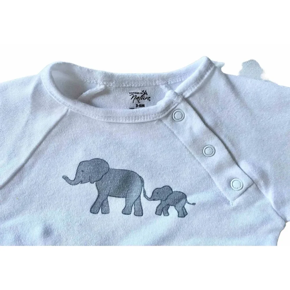 Baby Elephant Long Sleeve Bodysuit, 3-6m